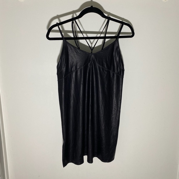 Black Pleather Mini Dress - Picture 4 of 12